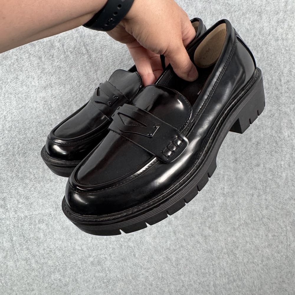 MIA Shoes Womens Size 6.5 Loafer‎ Platform Slip On Chunky Sole Y2K Faux Leather